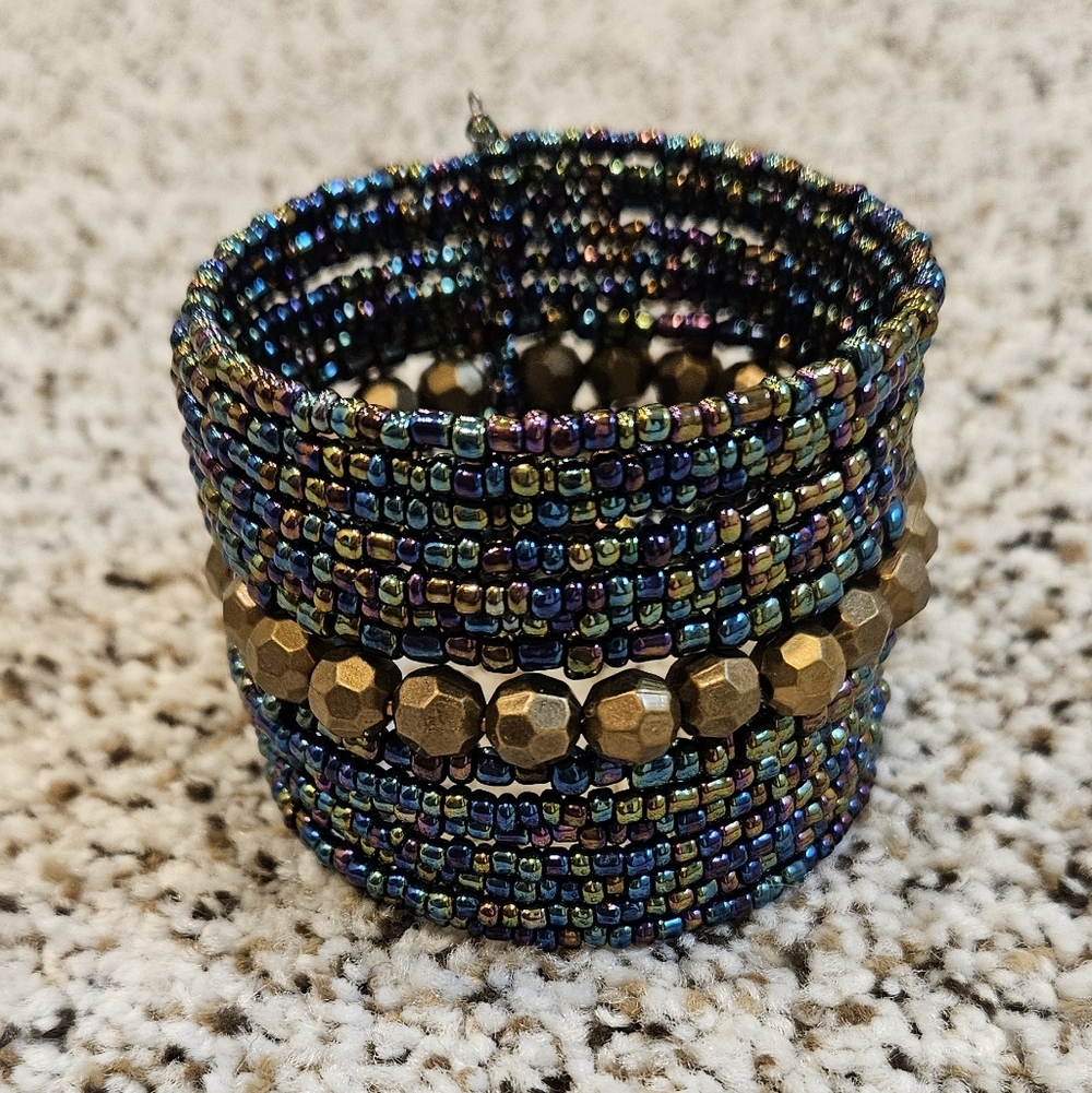 About Color | Multicolor Beaded Bracelet with Gold Accents